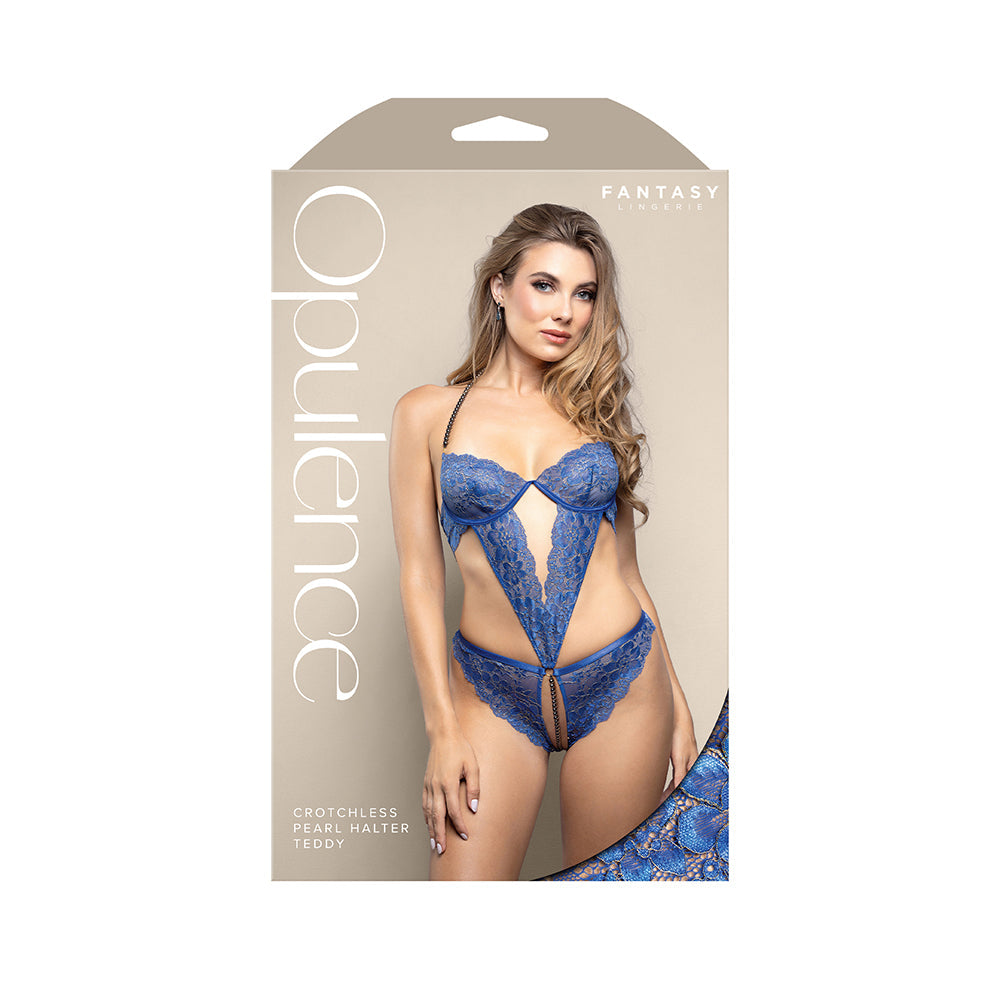 Opulence Cut-Out Teddy with Pearl String Halter - Large/Extra Large